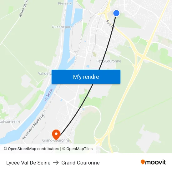 Lycée Val De Seine to Grand Couronne map