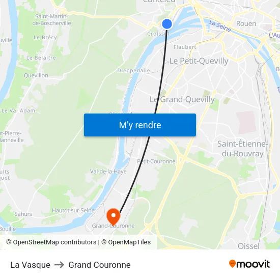La Vasque to Grand Couronne map
