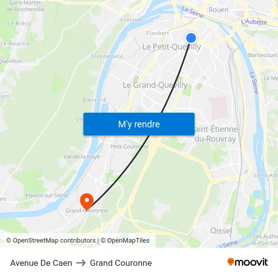 Avenue De Caen to Grand Couronne map