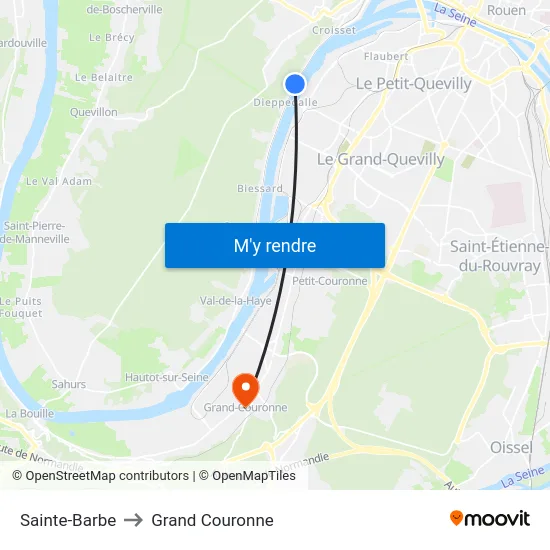Sainte-Barbe to Grand Couronne map