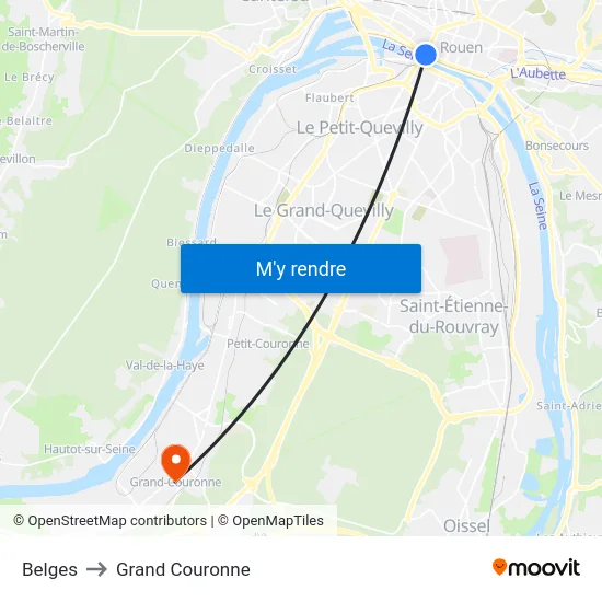 Belges to Grand Couronne map