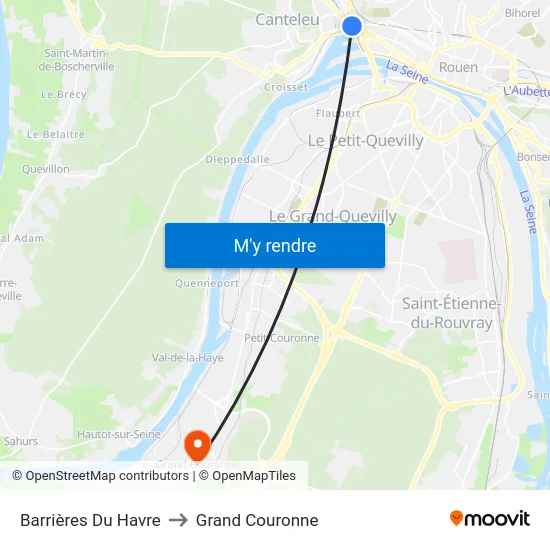 Barrières Du Havre to Grand Couronne map