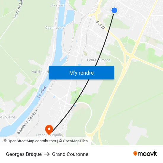 Georges Braque to Grand Couronne map