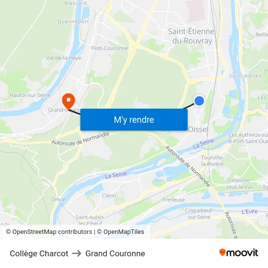 Collège Charcot to Grand Couronne map