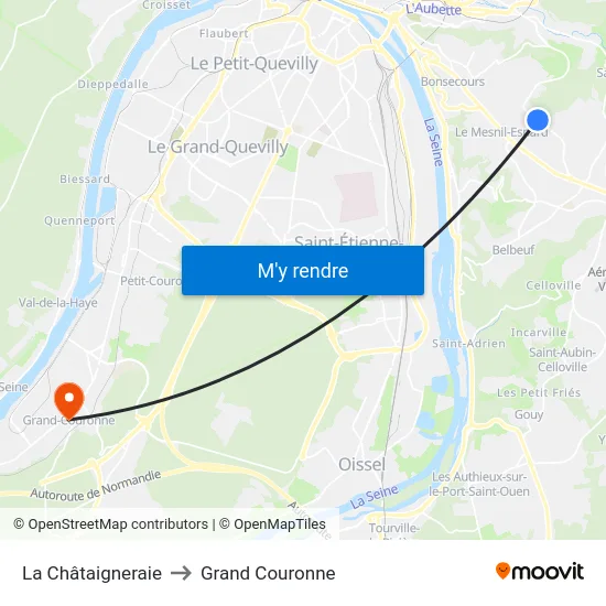 La Châtaigneraie to Grand Couronne map