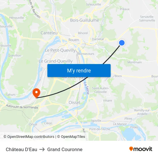 Château D'Eau to Grand Couronne map