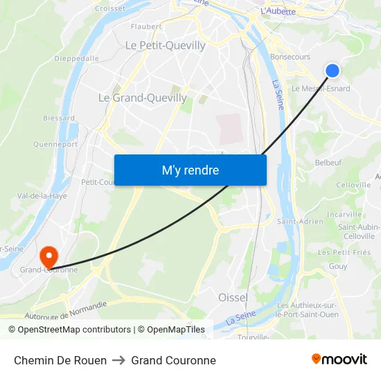 Chemin De Rouen to Grand Couronne map