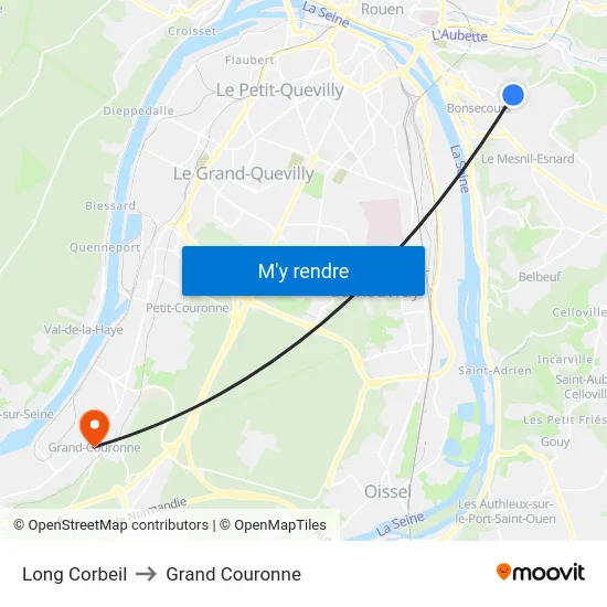 Long Corbeil to Grand Couronne map