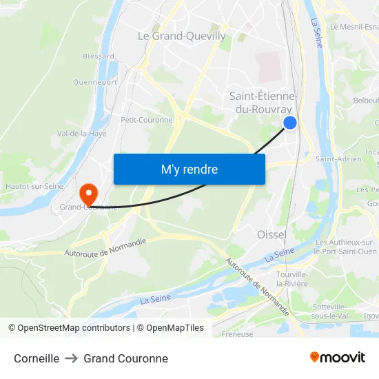 Corneille to Grand Couronne map