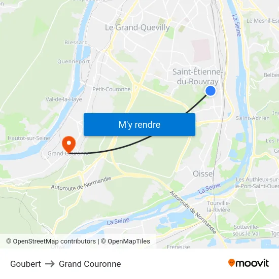 Goubert to Grand Couronne map