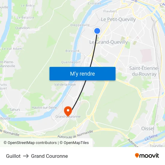 Guillot to Grand Couronne map