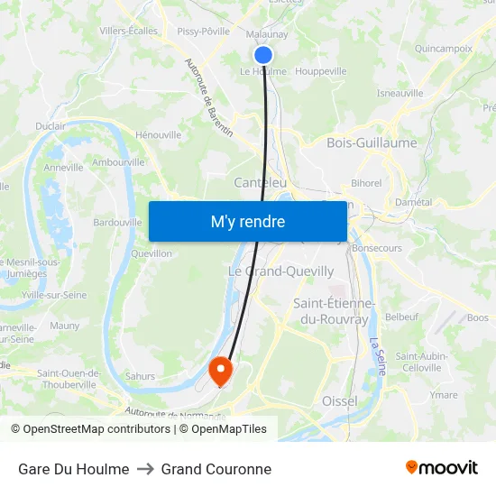 Gare Du Houlme to Grand Couronne map