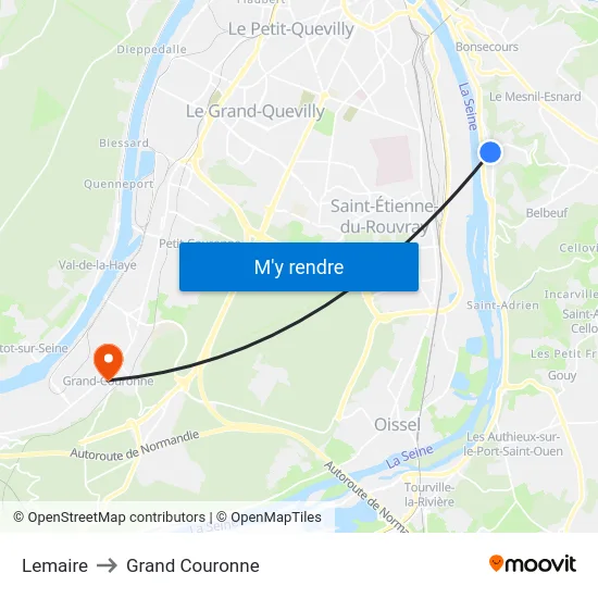 Lemaire to Grand Couronne map