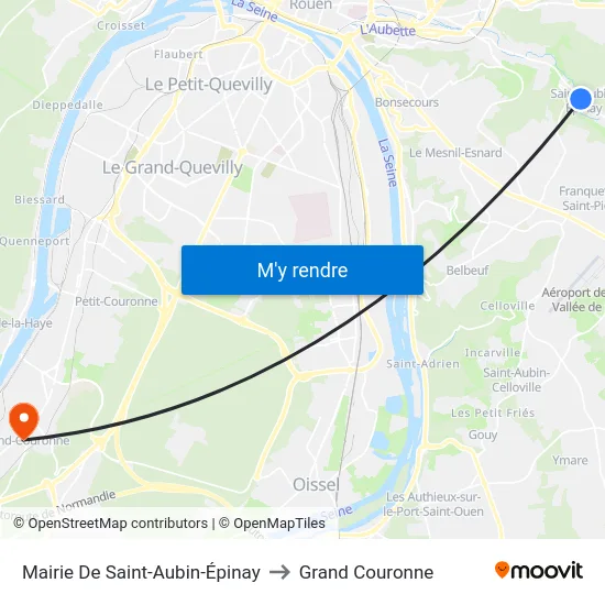 Mairie De Saint-Aubin-Épinay to Grand Couronne map