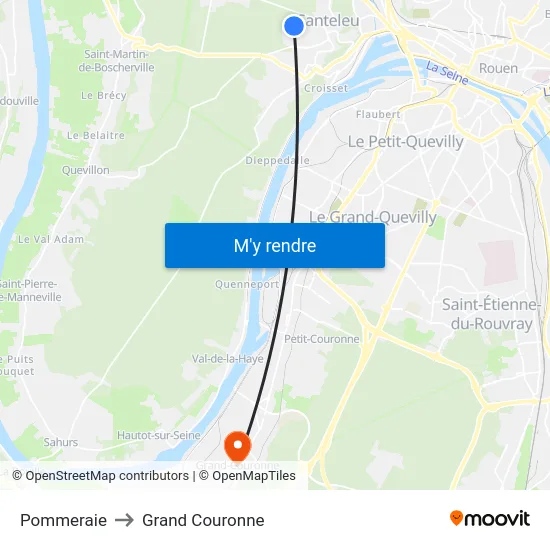 Pommeraie to Grand Couronne map