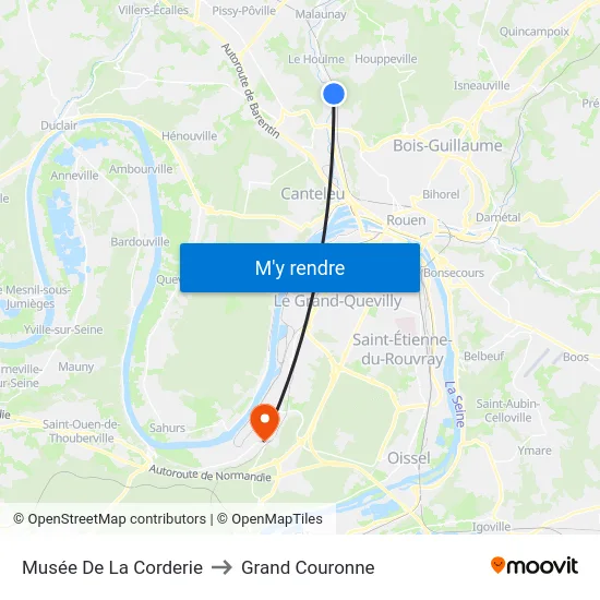Musée De La Corderie to Grand Couronne map