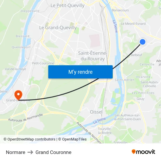 Normare to Grand Couronne map