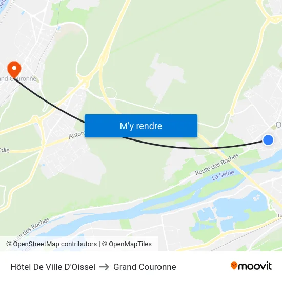 Hôtel De Ville D'Oissel to Grand Couronne map