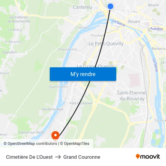 Cimetière De L'Ouest to Grand Couronne map