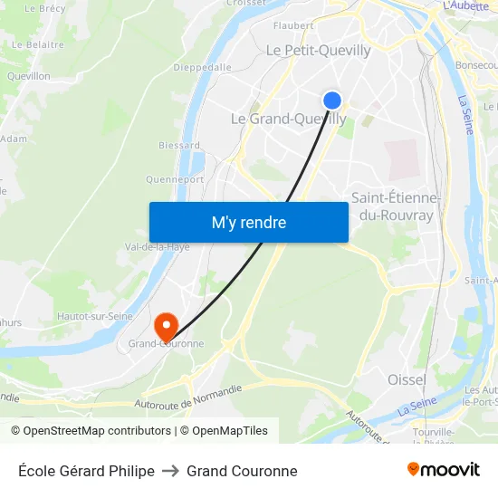 École Gérard Philipe to Grand Couronne map