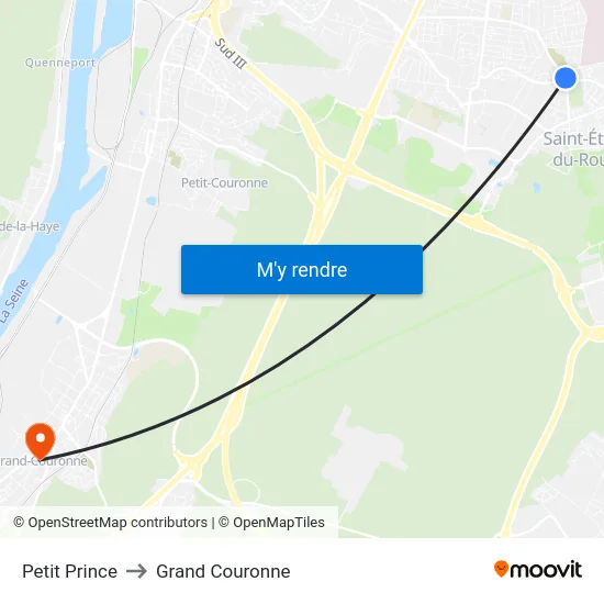 Petit Prince to Grand Couronne map