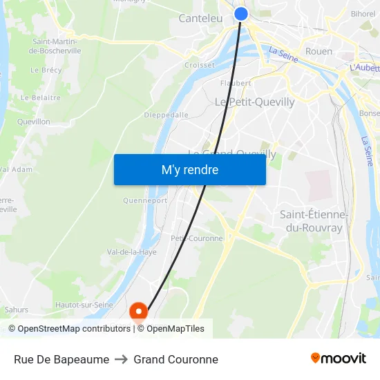 Rue De Bapeaume to Grand Couronne map