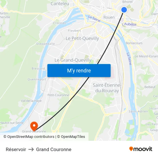 Réservoir to Grand Couronne map
