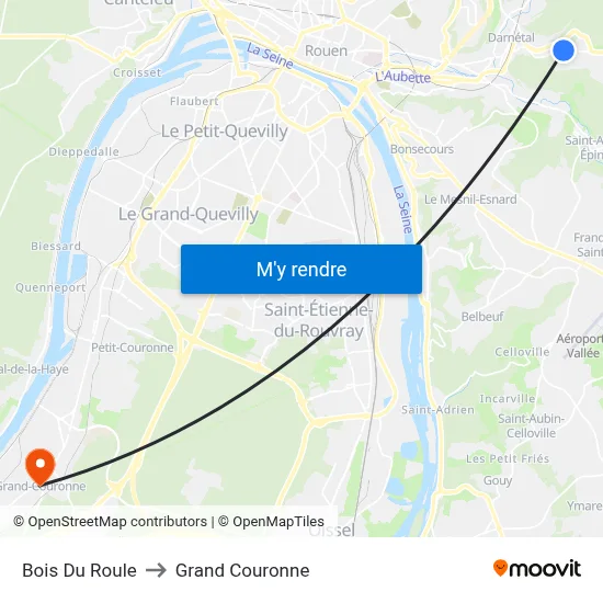 Bois Du Roule to Grand Couronne map