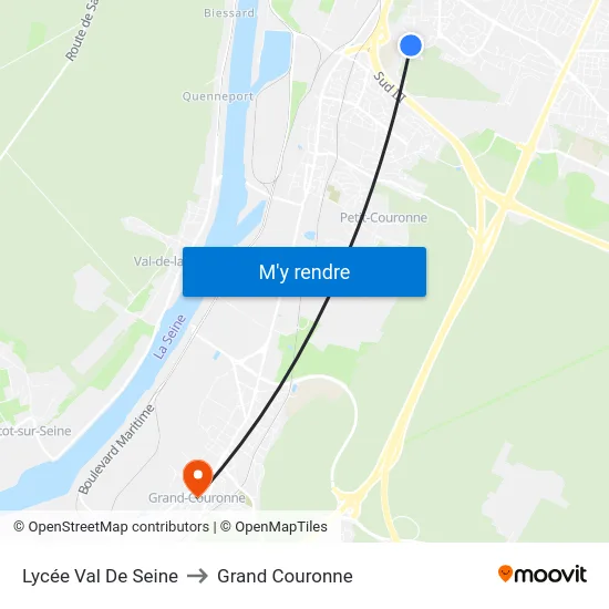 Lycée Val De Seine to Grand Couronne map