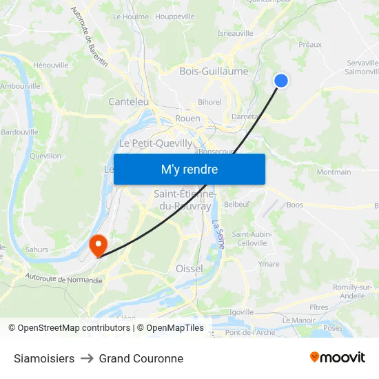 Siamoisiers to Grand Couronne map