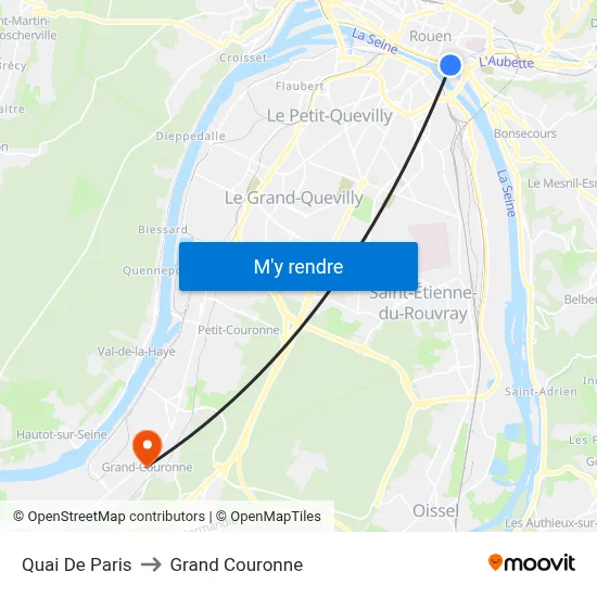 Quai De Paris to Grand Couronne map