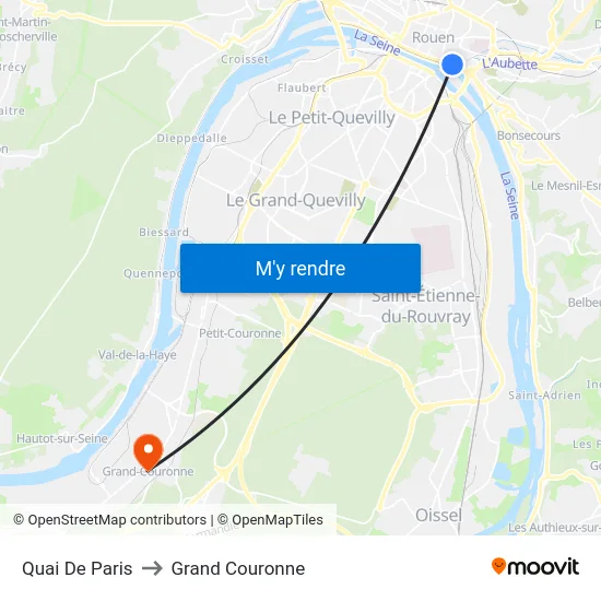 Quai De Paris to Grand Couronne map