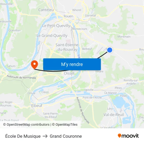 École De Musique to Grand Couronne map