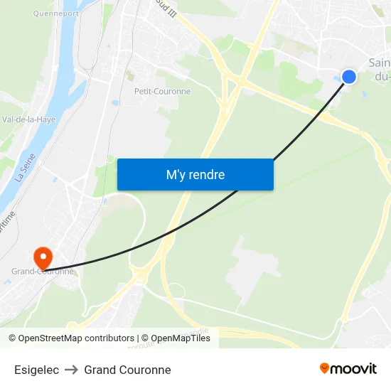 Esigelec to Grand Couronne map