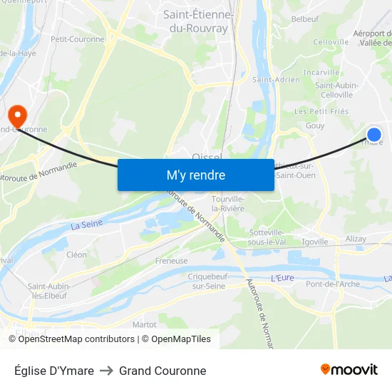 Église D'Ymare to Grand Couronne map