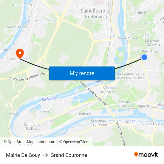 Mairie De Gouy to Grand Couronne map