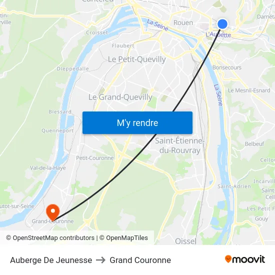 Auberge De Jeunesse to Grand Couronne map