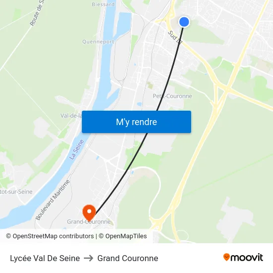 Lycée Val De Seine to Grand Couronne map