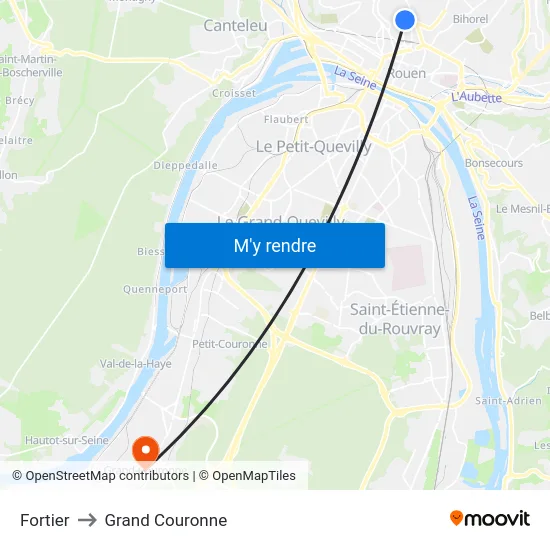 Fortier to Grand Couronne map
