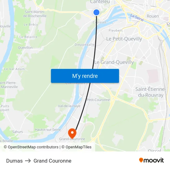 Dumas to Grand Couronne map