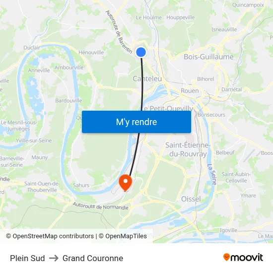 Plein Sud to Grand Couronne map