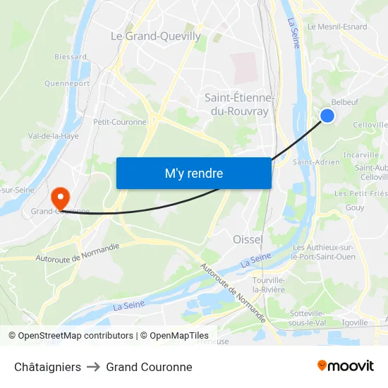 Châtaigniers to Grand Couronne map