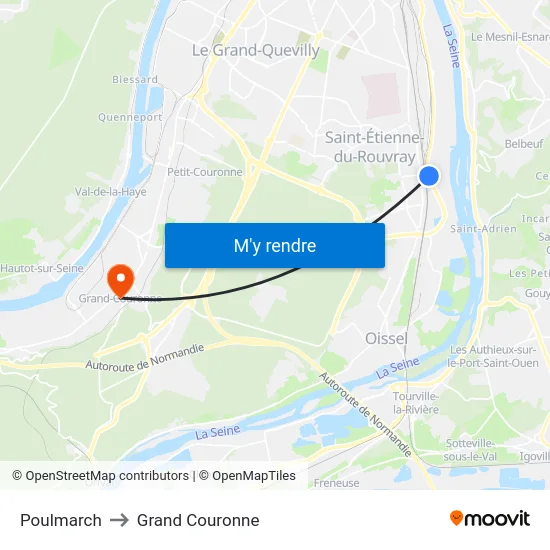 Poulmarch to Grand Couronne map