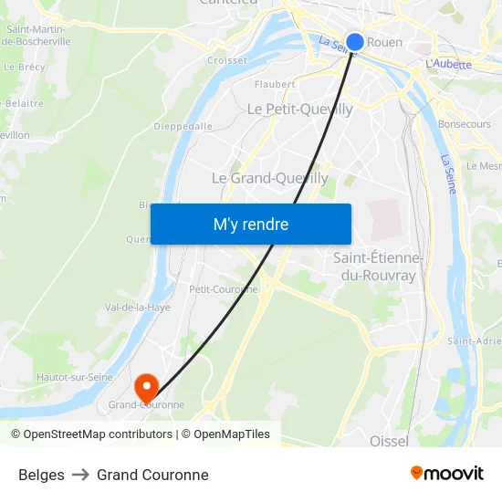 Belges to Grand Couronne map