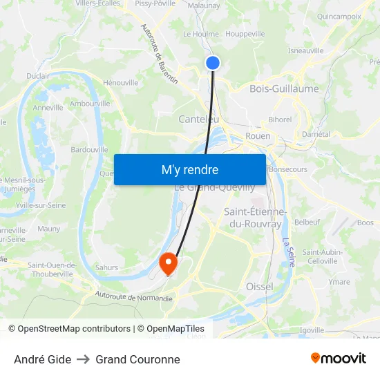 André Gide to Grand Couronne map