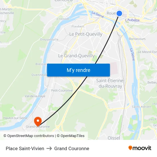 Place Saint-Vivien to Grand Couronne map