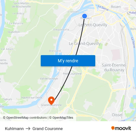 Kuhlmann to Grand Couronne map