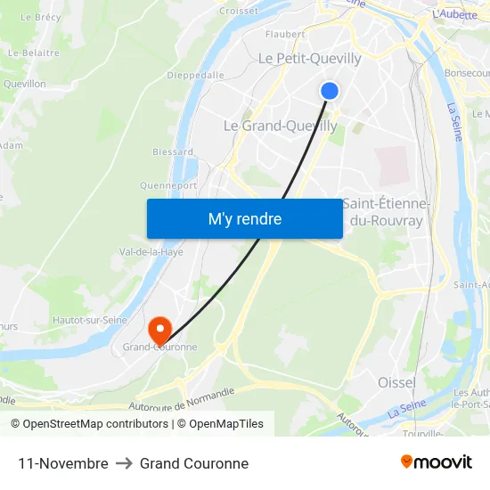 11-Novembre to Grand Couronne map