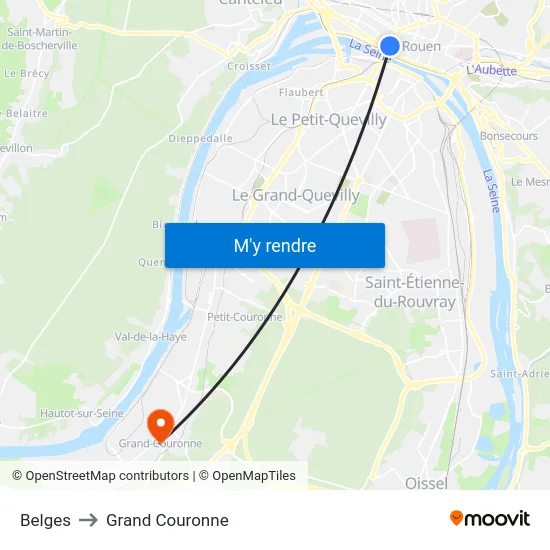 Belges to Grand Couronne map