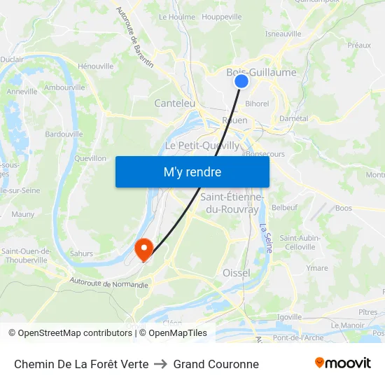 Chemin De La Forêt Verte to Grand Couronne map